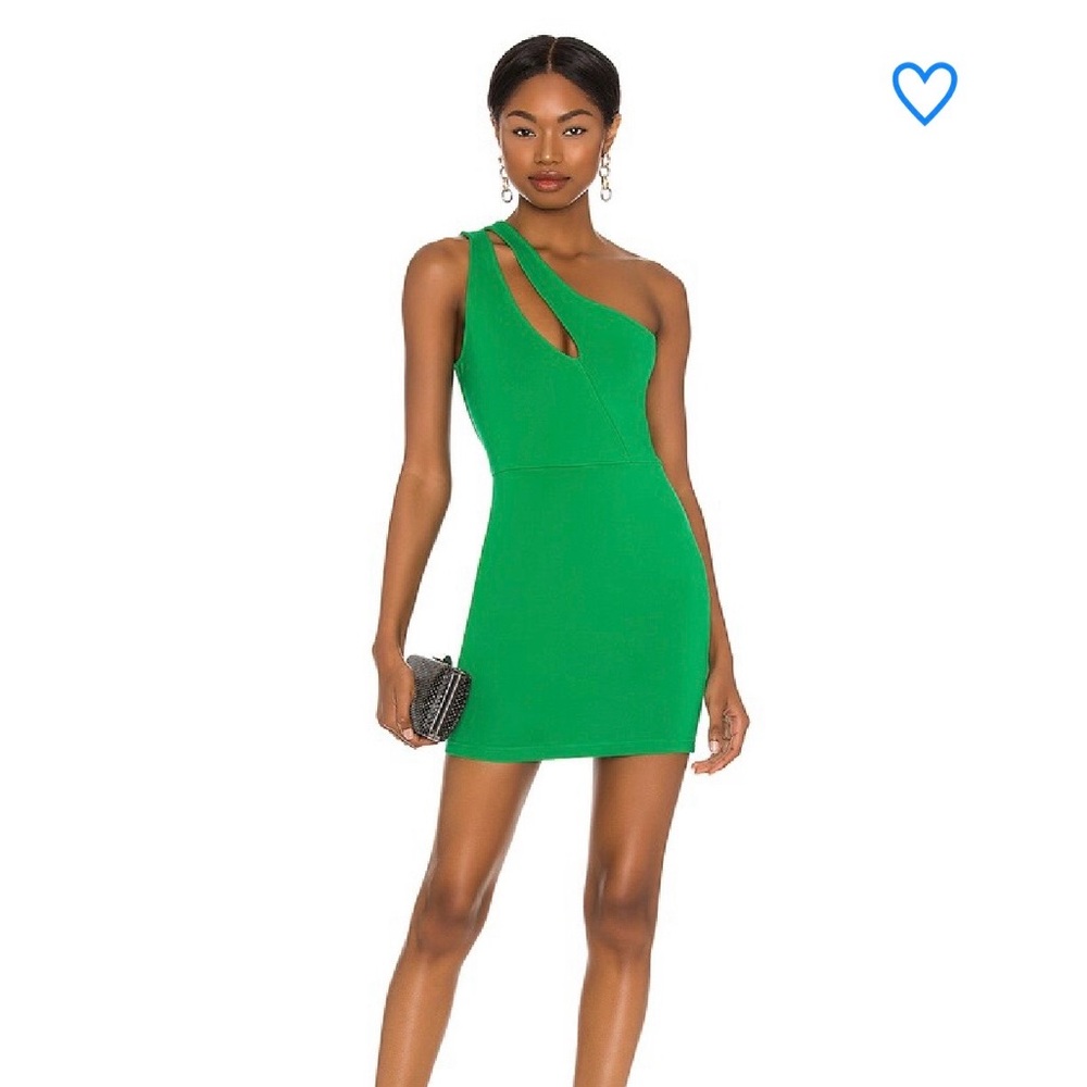 NWT Superdown Kelly Green One-Shoulder Dress